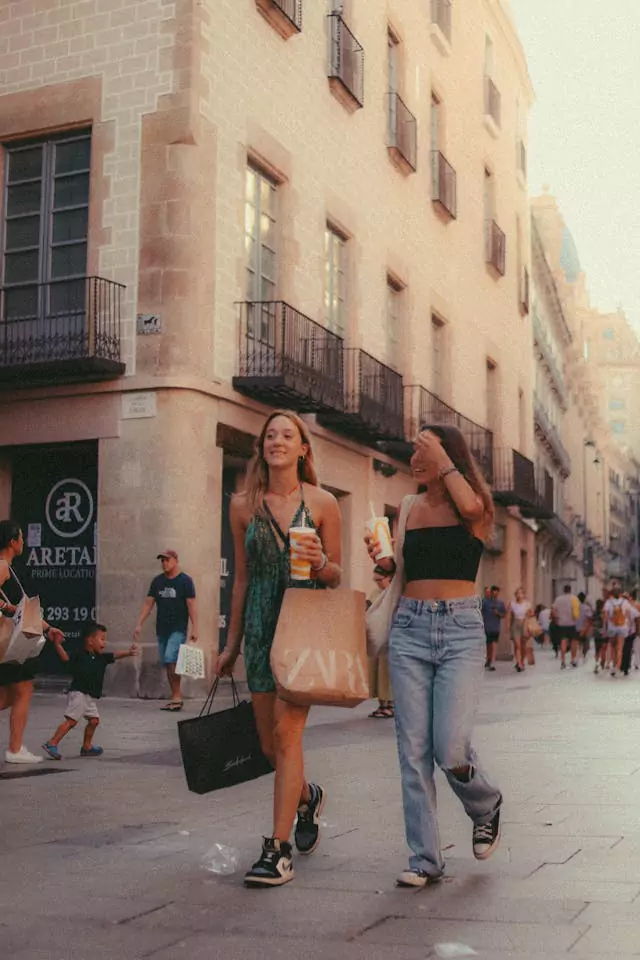 shopping-with-friends image shows two girls in the street after shopping