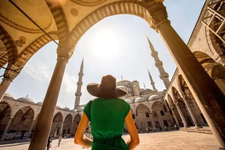 How Many Tourists Visit Turkey Each Year? (2024 Stats & Trends) 5 Woman near the Blue Mosque in Istanbul